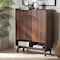 Baxton Studio Paricia Mid-Century Modern Walnut Brown Finished Wood Shoe Cabinet 235-13267-ZORO - alternate 3